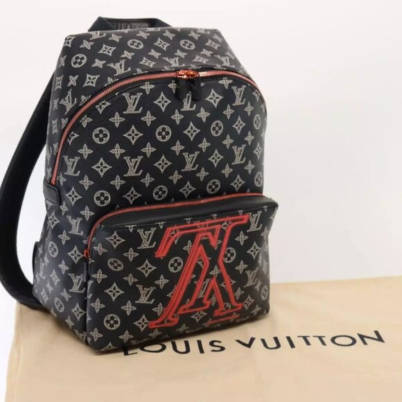 LOUIS VUITTON Monogram Ink Apollo Backpack Navy Red White - Picture 2 of 16